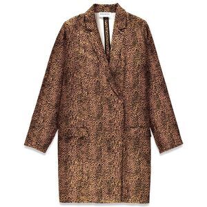 Essentiel Antwerp Tracy Leopard Micro Print Coat Dress